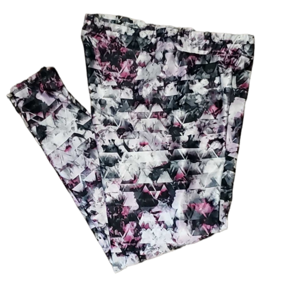 EVERLAST SPORT Spandex Blend Leggings Purple Black & White Womens Size Medium